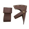 Axe Sheath PU Leather Metal Lightweight Portable Axe Head and Handle Protector Cover for Camping Outdoor Work Essentials Brown