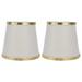 2PCS Fabric Lampshade European Style Lamp Shade for E14 Screw Chandelier Wall Lamp Beige White Gold Edging
