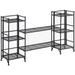 GEROBOOM Xtra 3 Tier Folding Metal Shelves with Extension Shelves - Organizer for Living Room Office Bedroom Garage Kitchen Bathroom Black