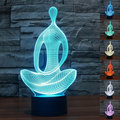 LED 3D Lamp 3D Optical Illusion Desk Lamp 7 Color Change USB Touch Switch Desk Night Light 3D Table Lamp for Kids Room Decoration (Yoga Meditation)