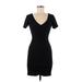 Zara Casual Dress - Bodycon: Black Solid Dresses - Women's Size Medium