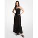 Michael Kors Tiered Smocked Georgette Maxi Dress Black S