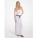 Michael Kors Tiered Smocked Georgette Maxi Dress White L