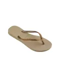 Havaianas Womens Glitter Flip Flops - 41/42 - Gold, Gold