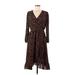 Old Navy Casual Dress - A-Line V-Neck 3/4 sleeves: Brown Dresses - Women's Size Medium