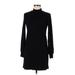 Wilfred Casual Dress - Mini High Neck Long sleeves: Black Print Dresses - Women's Size Medium