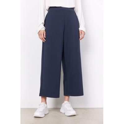 Schlupfhose SOYACONCEPT "SC-SIHAM 36", Damen, Gr. XXL (44), N-Gr, blau (6910 navy), Milano Rib, Obermaterial: 95% Polyester, 5% Elasthan, unifarben, modisch, regular fit 7/8-Länge, Hosen, bequeme Culotte in 7/8 Länge und lässiger Passform Image
