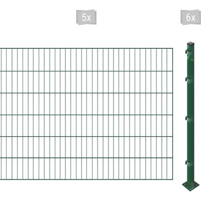 Einstabmattenzaun ARVOTEC "ESSENTIAL 120 zum Einbetonieren", grün (dunkelgrün), H:120cm, Stahl, Kunststoff, Zaunelemente