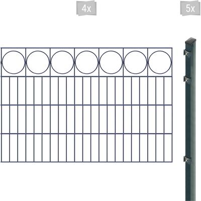 Doppelstabmattenzaun ARVOTEC "EXCLUSIVE 80 zum Einbetonieren "Ring" mit Zierleiste", grau (anthrazit), H:80cm, Stahl, Ku