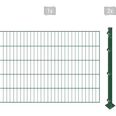 Einstabmattenzaun ARVOTEC "ESSENTIAL 100 zum Einbetonieren", grün (dunkelgrün), H:100cm, Stahl, Kunststoff, Zaunelemente