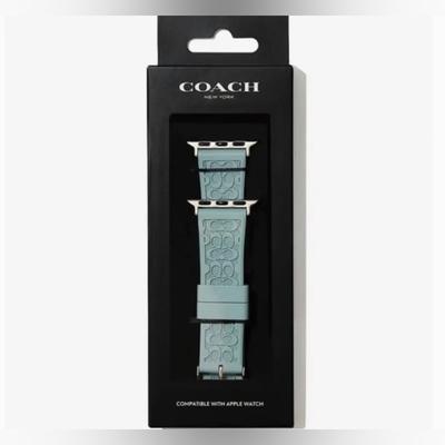 Coach Other | Coach Signature Apple Watch Silicone Band Strap, Blue, 38/40/41mm | Color: Blue | Size: Os