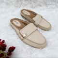 Giani Bernini Shoes | Giani Bernini Beige Memory Foam Dolie Slide On Loafers Size 7.5 Faux Fur Lining | Color: Cream/Tan | Size: 7.5