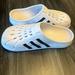 Adidas Shoes | Adidas Adilette Clog Mens 8 Clam Shell Sandal Flip Flop Slip On Thongh-3 | Color: Blue/White | Size: 8