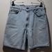 Levi's Shorts | Levis 550 Orange Tab High Rise Light Wash Distressed Denim Blue Mom Jean Shorts | Color: Blue/Orange/Red | Size: 32