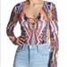 Free People Tops | Free People Pick A Place Paisley Bodysuit | Color: Blue/Red | Size: M