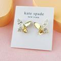 Kate Spade Jewelry | Kate Spade - Social Butterfly Clear Gold Stud Earrings | Color: Gold | Size: Os