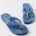 Free People Shoes | Free People Verdra Flip Flop Sandals In Denim Indigo Blue | Color: Blue/White | Size: Various