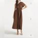 J. Crew Dresses | J Crew Smocked One-Shoulder Dress In Cotton Poplin Size 0 Nwt | Color: Brown | Size: 0