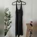 Free People Dresses | Free People Satin Maxi Side Slit Open Back Black Slip Size Small Nwot | Color: Black | Size: S