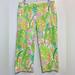 Lilly Pulitzer Pants & Jumpsuits | Lilly Pulitzer Floral Palm Leave Capri Pants Size 8 | Color: Green/Pink | Size: 8