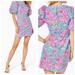 Lilly Pulitzer Dresses | Lilly Pulitzer Roni Stretch Blue Peri Sunrise Bay Shift Dress | Color: Blue/Pink | Size: 10