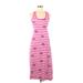 Disney Casual Dress - Midi Scoop Neck Sleeveless: Pink Stripes Dresses - Women's Size Medium