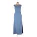 Dessy Collection Casual Dress - Midi Open Neckline Sleeveless: Blue Solid Dresses - New - Women's Size 16