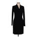 Norma Kamali for Walmart Casual Dress - Sheath V Neck Long sleeves: Black Print Dresses - Women's Size Medium