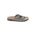 Sonoma Goods for Life Sandals: Slip On Wedge Casual Gray Solid Shoes - Women's Size 10 - Open Toe