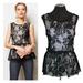 Anthropologie Tops | Deletta - Sleeveless Lace Peplum Lined Top Extra Small Xs Anthropologie | Color: Black/Cream | Size: Xs