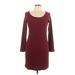 Old Navy Casual Dress - Sheath Scoop Neck 3/4 sleeves: Burgundy Solid Dresses - New - Women's Size Large