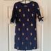 Lilly Pulitzer Dresses | Lilly Pulitzer Preston Dress In True Navy And Gold Reel It In Allover, Xs | Color: Blue/Gold | Size: Xs