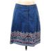 Lands' End Denim A-Line Skirt Knee Length: Blue Bottoms - Women's Size 12
