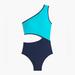 J. Crew Swim | J.Crew Xxl One Shoulder Cut-Out Swim Suit-Never Worn | Color: Blue | Size: Xxl