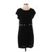 Nine West Casual Dress - Shift Scoop Neck Short sleeves: Black Print Dresses - Women's Size 2