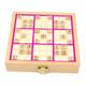 Educational Toy Brain Teaser Game Toy Wooden Sudoku Puzzle Set Puzzles Board Game for Adults, Pink