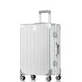 Hard Shell Suitcase Trolley Suitcase Travel Suitcase Hand Luggage Telescopic Handle TSA 4 Wheels, silver, M, hard shell trolley with swivel wheels