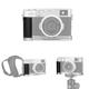 JJC X100VI Metal Hand Grip for Fujifilm Fuji X100VI X100V X100F Camera - Arca Swiss Type Quick Release Plate - Anti-Slip L Bracket Enhanced Grip, SILVER