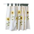 Kitchen window curtain,Cafe Curtains,Kitchen Cafe Curtain Handmade Embroidery Sunflower Short Curtain with Tab Top Country Style Cotton Small Window Treatment Panel ( Color : Beige , Size : 90cm x 11