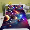 Fadaing Planets of the Space Universe Bed Linen Textile Bed Linen 135 x 200 cm for Teenagers, Planets Bedding Set 3D Print Duvet Cover Set Children's Bed Linen (220 x 240 cm, 6)