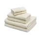 COTTON CRAFT 6 Piece Towel Set - 100% Cotton Cloud Soft Sculpted Jacquard Velour Decorative Guest Towel - Luxurious Absorbent Bathroom Towel Gift - 2 Bath Towels, 2 Hand Towels, 2 Washcloth - Ivory