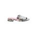 Embassy Sandals: Slide Chunky Heel Feminine Silver Shoes - Women's Size 38 - Open Toe