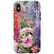 Hülle für iPhone X/XS Aquarell lila und rosa Wildblume