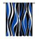 Curtains Blue Black Stripes Blackout Curtains Energy Saving Curtains for Bedroom Living Room Noise Reduction Eyelet Curtains Heat Insulation Black Out Curtains Bedroom Curtains Blackout 2x140x260