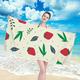 Siebe Beach Towel 90X180Cm Strawberries And Green Leaves Beach Towels Microfibre,Towel For Beach Travel Swimming Camping,Extra Large Quick Dry Sand Free Beach,Travel, Swimming,Holidaybeach Towel