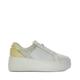 Dune Ladies Elusive Embellished Studded Flatform Cupsole Trainers Size UK 3 Flat Heel Lemon