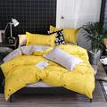 OPICA Duvet Cover Double bed Duvet Cover Set Yellow Eyelashes Duvet Covers cotton with Zipper Closure Soft Kids Teen Boys Bedding Set,1 Quilt Cover+1 bed sheet+2 Pillowcases 50x75cm,4 Pieces