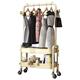 Qunine Garment Rail Metal Coat Rack Stand, Garment Stand With Lower Storage Shelf And Clothes Rail, Wheel With Lock, Free Standing Heavy Duty Hall Tree For Corridor Bedroom Bathroom 67X31X159Cm