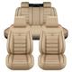 LICOME Car Seat Covers for Chevrolet Bolt 2017-2022, Car Cover Seats Full Set, Leather Front Rear Car Seat Protector, Waterproof Seat Cover Car Accessories,E Beige