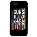 Hülle für iPhone SE (2020) / 7 / 8 Guns Titties Beer & Freedom – Lustiger Herren Waffentrink-Witz